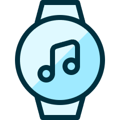 Smart Watch Circle Music Icon from Ultimate Duotone Set