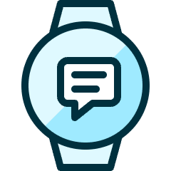 Smart Watch Circle Text Icon from Ultimate Duotone Set