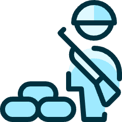 Protection Sand Bag Soldier 1 Icon from Ultimate Duotone Set