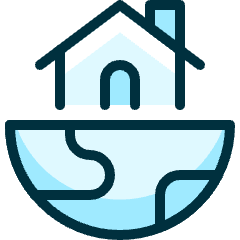 Ecology Globe House Icon from Ultimate Duotone Set