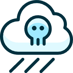 Pollution Rain Skull Icon from Ultimate Duotone Set