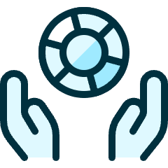 Casino Chip Hold Icon from Ultimate Duotone Set