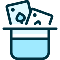 Show Hat Cards Icon from Ultimate Duotone Set