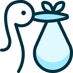 Baby Stork Icon from Ultimate Duotone Set