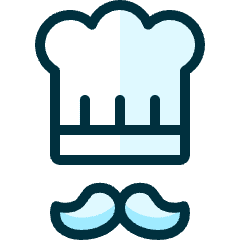 Chef Gear Hat Moustache Icon from Ultimate Duotone Set