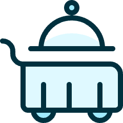 Room Service Cart Food Icon from Ultimate Duotone Set