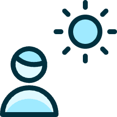 Light Mode Sunny Man Icon from Ultimate Duotone Set