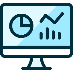 Pie Line Graph Desktop Icon from Ultimate Duotone Set