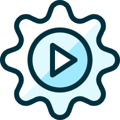Cog Play Icon from Ultimate Duotone Set