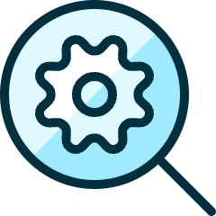 Cog Search 1 Icon from Ultimate Duotone Set