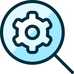 Cog Search Icon from Ultimate Duotone Set