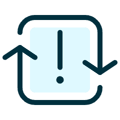 Synchronize Arrows Square Warning Icon from Ultimate Duotone Set