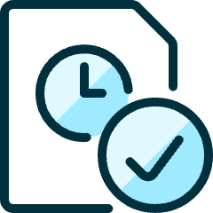 Time Clock File Check Icon from Ultimate Duotone Set