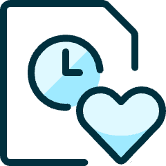 Time Clock File Favorite Heart Icon from Ultimate Duotone Set