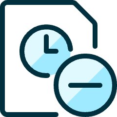 Time Clock File Subtract Icon from Ultimate Duotone Set
