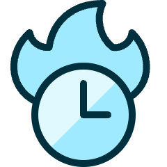 Time Clock Fire Icon from Ultimate Duotone Set