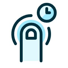 Gesture Tap Clock Icon from Ultimate Duotone Set