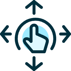 Gesture Tap Expand All Direction Icon from Ultimate Duotone Set