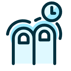 Gesture Tap Two Fingers Clock Icon from Ultimate Duotone Set