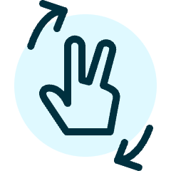 Gesture Two Finger Flip Right Icon from Ultimate Duotone Set