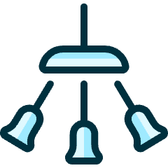 Ceiling Lamp Three Icon from Ultimate Duotone Set