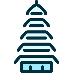 Landmark Chinese Pagoda Icon from Ultimate Duotone Set