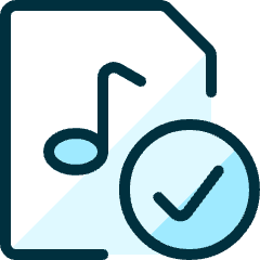 Audio File Check Icon from Ultimate Duotone Set