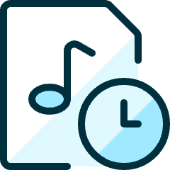 Audio File Clock Icon from Ultimate Duotone Set