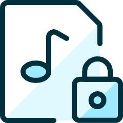 Audio File Lock Icon from Ultimate Duotone Set