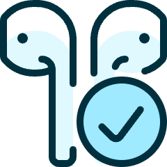 Earpods Check Icon from Ultimate Duotone Set