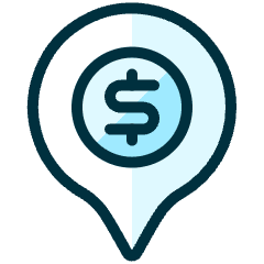 Style One Pin Dollar Icon from Ultimate Duotone Set