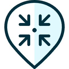 Style Three Pin Arrows Inwards Icon from Ultimate Duotone Set
