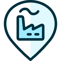 Style Three Pin Factory Icon from Ultimate Duotone Set