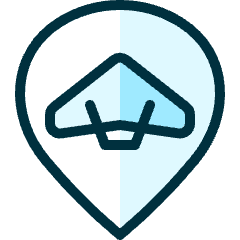 Style Three Pin Plane Fly Icon from Ultimate Duotone Set