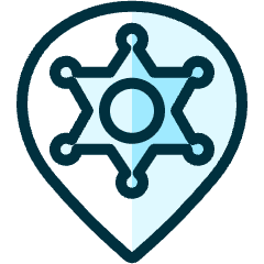 Style Three Pin Police Badge Icon from Ultimate Duotone Set
