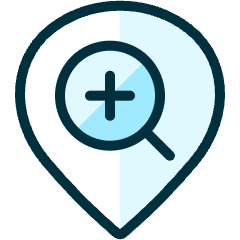 Style Three Pin Search Plus Icon from Ultimate Duotone Set