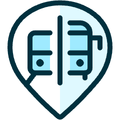 Style Three Pin Train Bus Icon from Ultimate Duotone Set