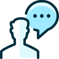 Messages People Man Bubble Circle Icon from Ultimate Duotone Set