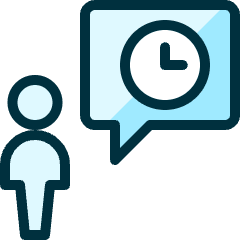 Messages People User Clock Icon from Ultimate Duotone Set