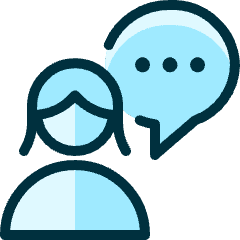 Messages People Woman Bubble Circle 1 Icon from Ultimate Duotone Set