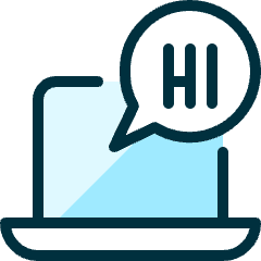 Messages Bubble Laptop Hi Icon from Ultimate Duotone Set