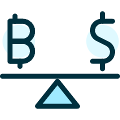 Crypto Currency Bitcoin Dollar Equal Icon from Ultimate Duotone Set