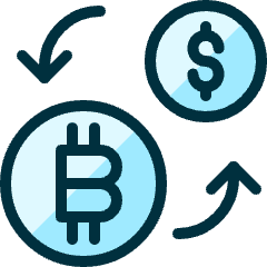 Crypto Currency Bitcoin Dollar Exchange Icon from Ultimate Duotone Set