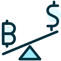 Crypto Currency Bitcoin Dollar Unequal Icon from Ultimate Duotone Set