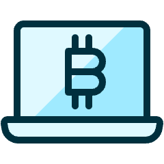 Crypto Currency Bitcoin Laptop Icon from Ultimate Duotone Set