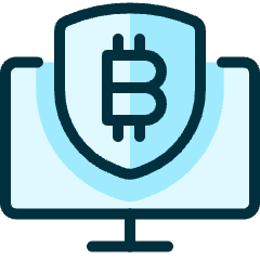 Crypto Currency Bitcoin Monitor Shield Icon from Ultimate Duotone Set