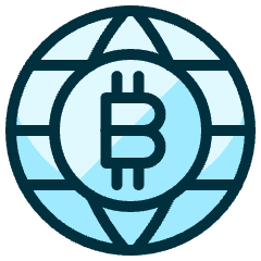 Crypto Currency Bitcoin World Icon from Ultimate Duotone Set