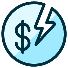 Currency Dollar Break Icon from Ultimate Duotone Set