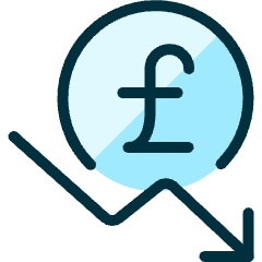 Currency Pound Decrease Icon from Ultimate Duotone Set