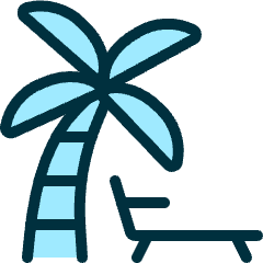 Beach Palm Sunbed Icon from Ultimate Duotone Set